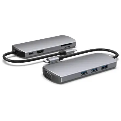 8-v-1 USB-C Hub z večportnim adapterjem s HDMI, Ethernet, USB 3.0 in PD polnjenjem