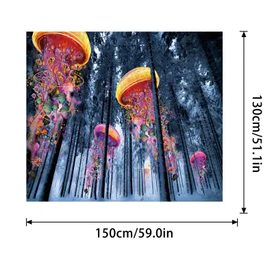 Abstraktna tapiserija za stensko obešanje, poliestrska tapiserija z naravno pokrajino za prenovo sobe  L