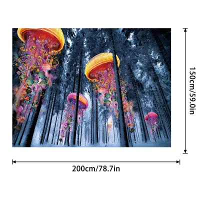 Abstraktna tapiserija za stensko obešanje, poliestrska tapiserija z naravno pokrajino za prenovo sobe  S