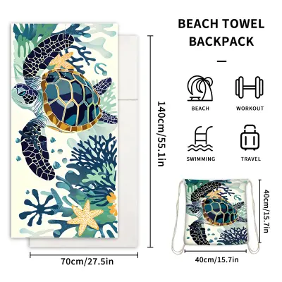 Kombinacija brisače in nahrbtnika za na plažo YTB-001-9 80x160 cm   Model 5