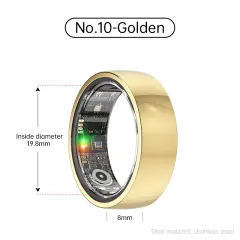 Smart Ring R1000 – Monitor spanja, Bluetooth 5.0, Monitor kisika v krvi Gold 10