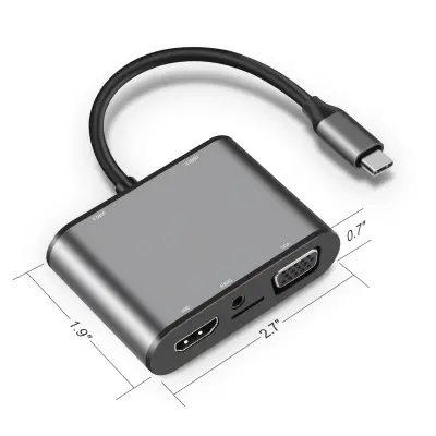 8-v-1 USB-C zvezdišče z več vrati z HDMI, VGA, Ethernet