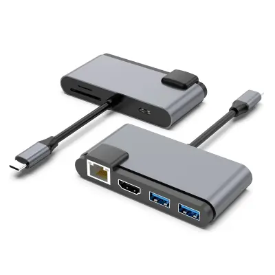 7-v-1 USB-C zvezdišče s HDMI, Ethernet, čitalnikom kartic SD/TF