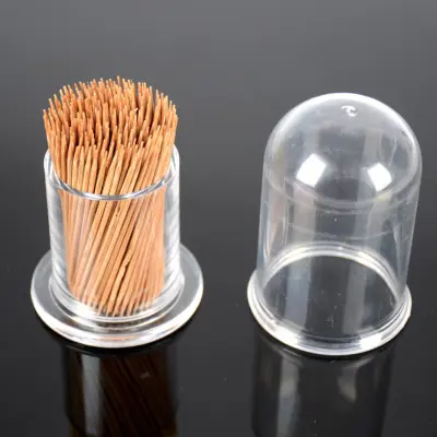 Okrogel akrilni držalo za zobotrebce, prozoren dozator zobotrebcev