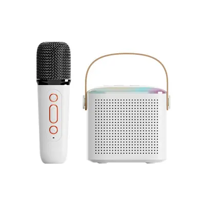 Domači karaoke Bluetooth zvočnik mikrofon Y1 - enojni mikrofon White