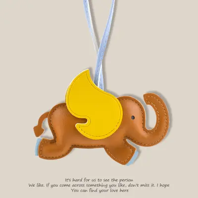 Usnjeni obesek za ključe Slon Brown