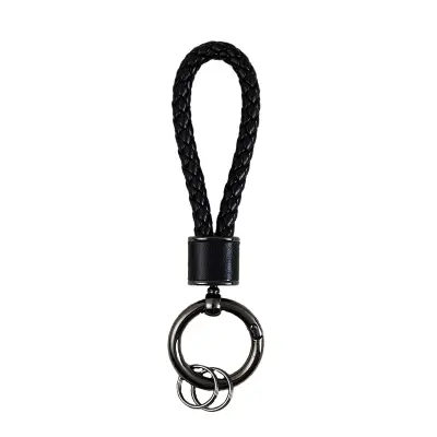 Pleteni obesek za ključe iz vrvi - eleganten obesek za ključe za avto Black