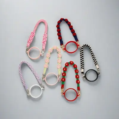 Ročno tkana torbica za steklenico za vodo Rose red