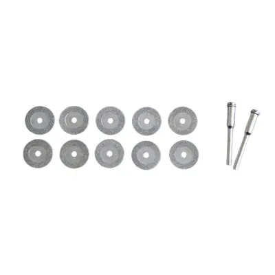 Set diamantnih rezalnih plošč 25 mm s trnom (10 diskov + 2 trna)  20 mm