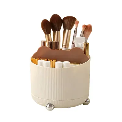 Vrtljivi držalo za čopiče za ličenje v kremni barvi kave coffee