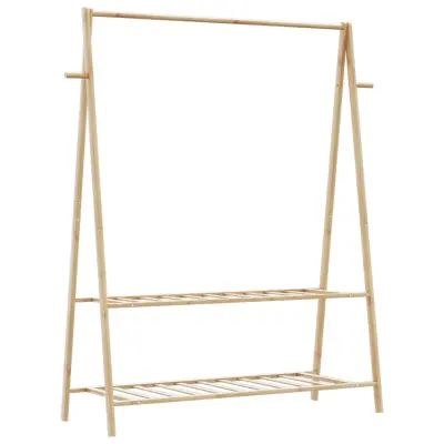 vidaXL Stojalo za oblačila s policami 132x45,5x150,5 cm bambus