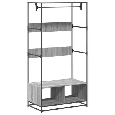vidaXL Garderobna omara siva sonoma 90x50x180 cm inženirski les