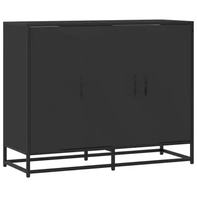 vidaXL Komoda črna 94x35x76 cm inženirski les