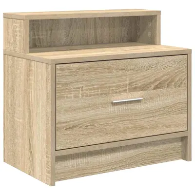 vidaXL Nočna omarica z predalom sonoma hrast 51x31x47 cm