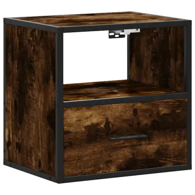 vidaXL Stenska nočna omarica dimljen hrast 40x31x39,5 cm