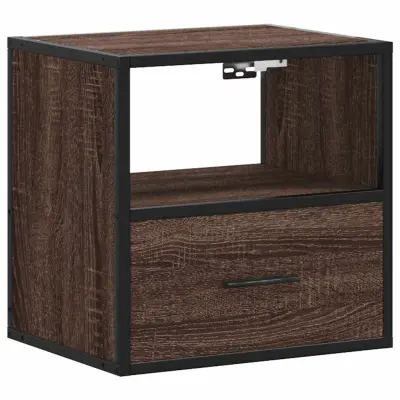 vidaXL Stenska nočna omarica rjavi hrast 40x31x39,5 cm