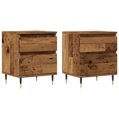 vidaXL Nočna omarica 2 kosa starinski les 40x35x50 cm inženirski les