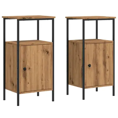 vidaXL Nočna omarica 2 kosa artisan hrast 41x31x80 cm inženirski les