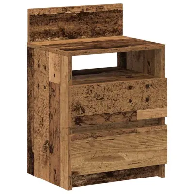 vidaXL Nočna omarica z 2 predaloma starinski les 40x33x60 cm