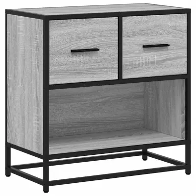 vidaXL Nočna omarica siva sonoma 60x31x60 cm inž. les in kovina