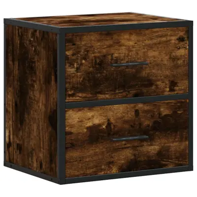 vidaXL Stenska nočna omarica dimljen hrast 40x31x39,5 cm