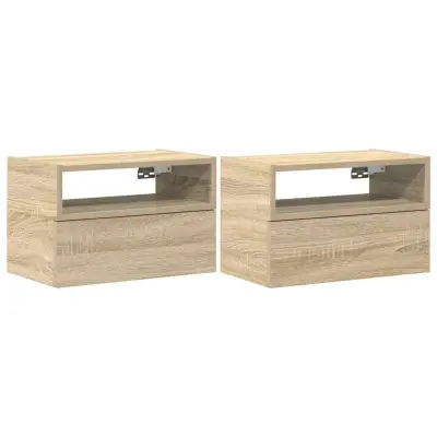 vidaXL Stenska nočna omarica 2 kosa sonoma hrast 45x26x28,5 cm