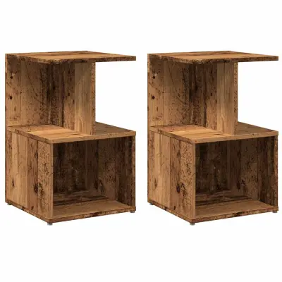 vidaXL Nočna omarica 2 kosa starinski les 35x35x55 cm inženirski les