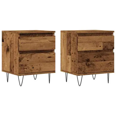 vidaXL Nočna omarica 2 kosa starinski les 40x35x50 cm inženirski les