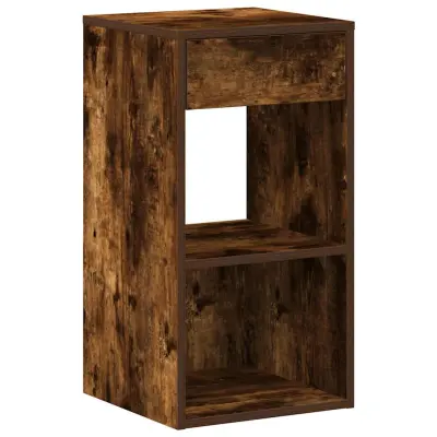 vidaXL Nočna omarica z predalom dimljeni hrast 35x34x66,5 cm