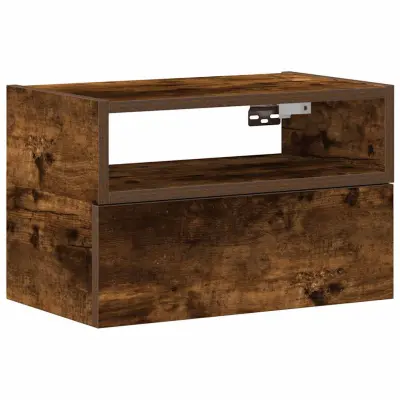 vidaXL Stenska nočna omarica dimljeni hrast 45x26x28,5 cm