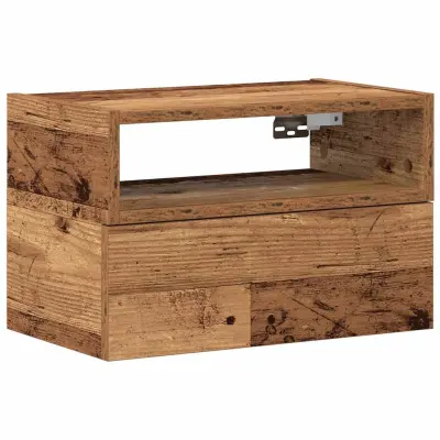 vidaXL Stenska nočna omarica starinski les 45x26x28,5 cm