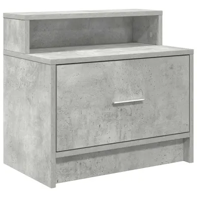 vidaXL Nočna omarica z predalom betonsko siva 51x31x47 cm
