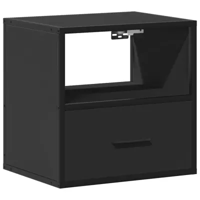 vidaXL Stenska nočna omarica črna 40x31x39,5 cm