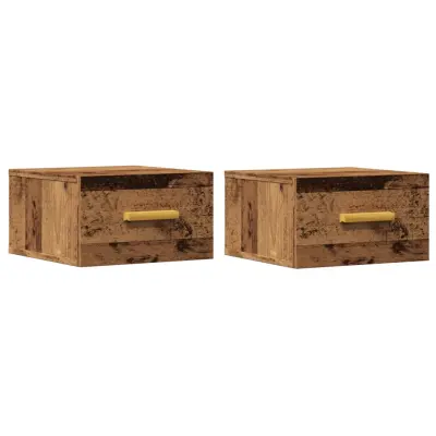vidaXL Stenska nočna omarica 2 kosa starinski les 35x35x20 cm
