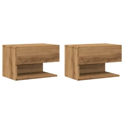 vidaXL Stenska nočna omarica 2 kosa artisan hrast