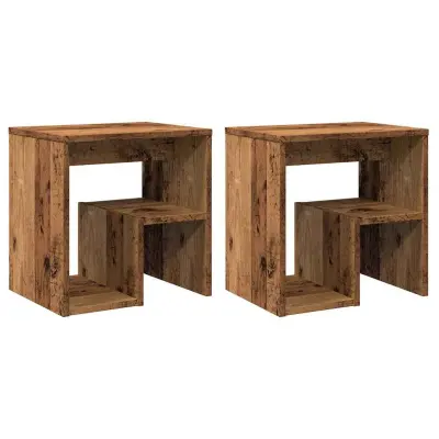 vidaXL Nočne omarice 2 kosa starinski les 40x30x40 cm inženirski les