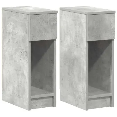 vidaXL Nočne omarice s predalom 2 kosa betonsko siva 20x36x60 cm