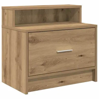 vidaXL Nočna omarica z predalom artisan hrast 51x31x47 cm