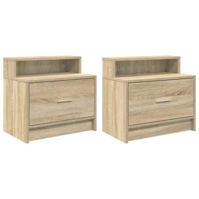 vidaXL Nočne omarice s predalom 2 kosa sonoma hrast 51x31x47 cm