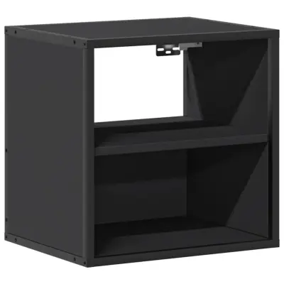 vidaXL Stenska nočna omarica črna 40x31x39,5 cm