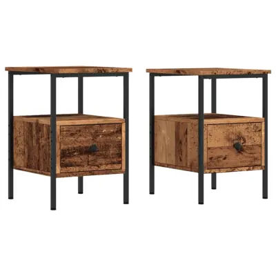 vidaXL Nočne omarice 2 kosa starinski les 34x36x50 cm inženirski les