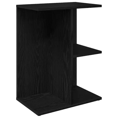 vidaXL Nočna mizica črna hrast 46,5x29x61 cm inženirski les
