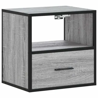 vidaXL Stenska nočna omarica siva sonoma 40x31x39,5 cm
