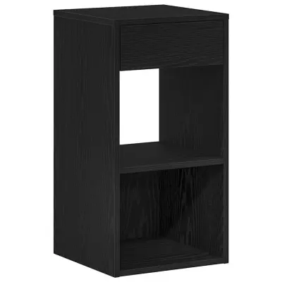 vidaXL Nočna omarica z predalom črna hrast 35x34x66,5 cm