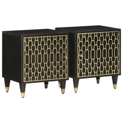 vidaXL Nočna omarica 2 kosa 40x33x46 cm trdna borovina