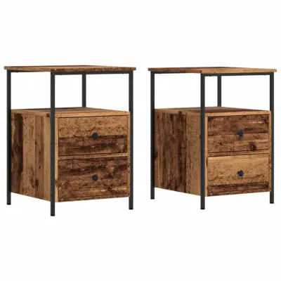 vidaXL Nočne omarice 2 kosa starinski les 34x35,5x50 cm inženirski les