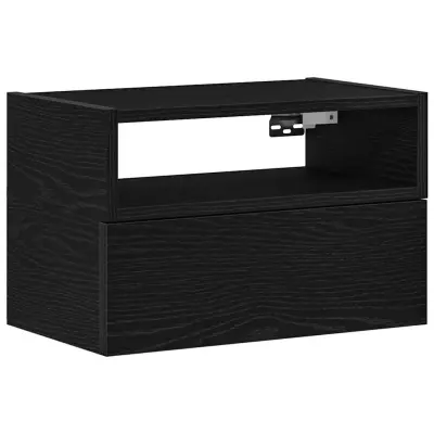 vidaXL Stenska nočna omarica črna 45x26x28,5 cm