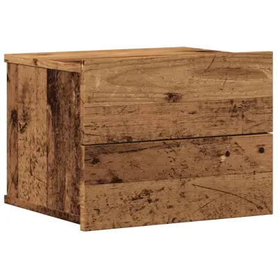 vidaXL Stenska nočna omarica starinski les 40x32x30 cm