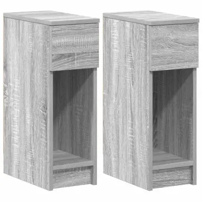 vidaXL Nočne omarice s predalom 2 kosa siva sonoma 20x36x60 cm
