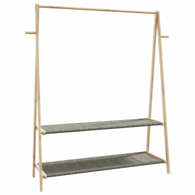 vidaXL Stojalo za oblačila s policami 132x45,5x150,5 cm bambus